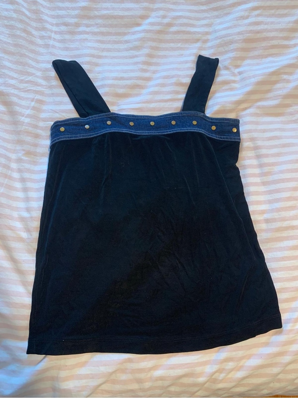 Slinky Brand Black Denim Women’s Overalls with Gold Studs